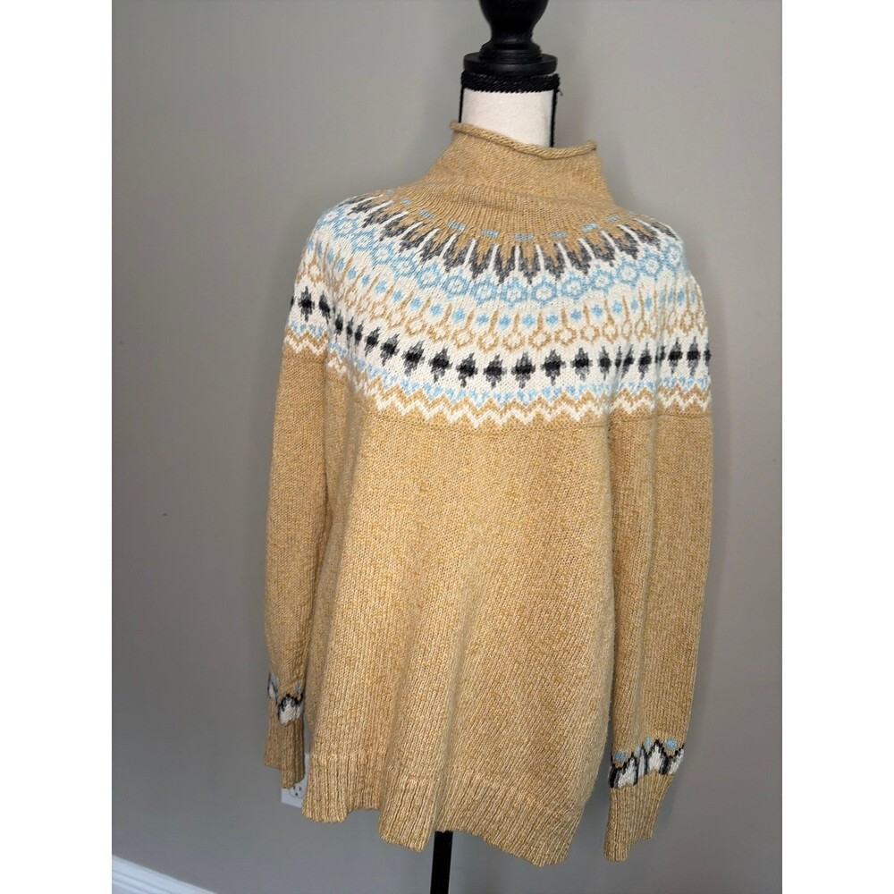 LL Bean Fair Isle Nordic pattern sweater Large NWT
